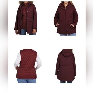 Lands' End  Ladies' 3-in-1 Systems Rain System Vest-Jacket nwt